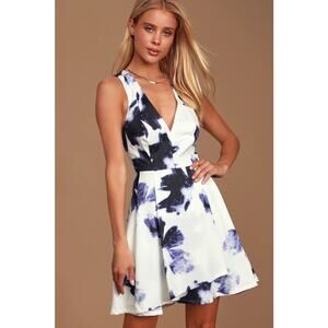 Lulus Seeing Chic Floral Skater Mini Dress